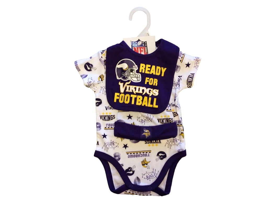 NEW Girls Minnesota Vikings Baby Dress Outfit Set Size 18M 18 Mo Diaper Cover 