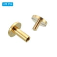 thumbnail image 3 of 25 Sets Chicago Screws, M4x10mm Brass Chicago Screw Slotted Binding Post Screw Rivets for Leather Belt, 3 of 6