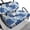 Blue Hibiscus Floral Print, variant on Pzuqiu Tropical Palm Tree Sunset 2-Piece Golf Cart Seat Covers | Breathable Washable Universal Fit for Most 2-Seater Golf Carts
