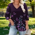 thumbnail image 2 of ShiShine Plus Size 3/4 Sleeves Tops for Women Shirts for Curvy Women 2025 Fall Fasion Casual T-Shirts, 2 of 6