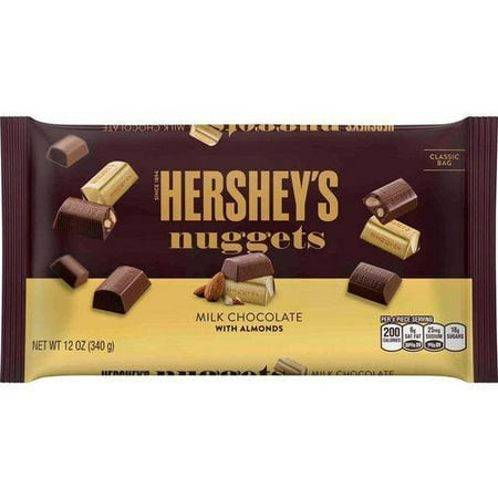Hershey&amp;#39;s Nuggets Milk Chocolate with Almond Candy, 12 Oz