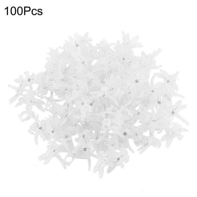 DEWIN 100Pcs Plante Clip Ensemble Outils de Jardin Tige Clips Poussent Debout Orchidée Mini Tiges Fleur (Transparent)