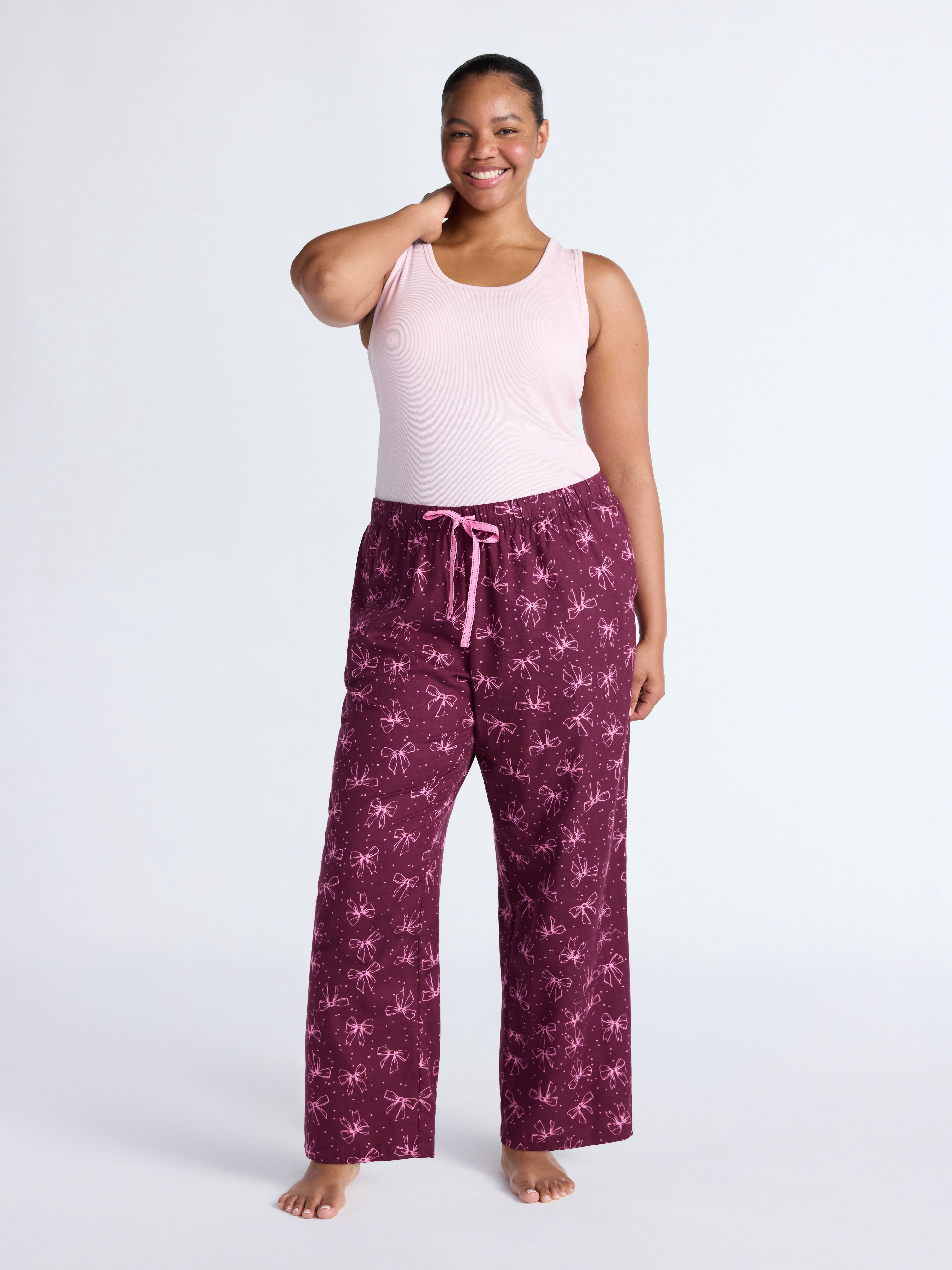 Joyspun Women's Flannel Sleep Pants, 30'' Inseam, Sizes XS-3X