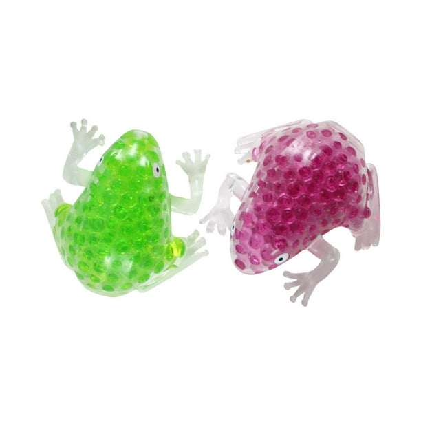 Set of 2 Cute Frog Water Bead Filled Squeeze Stress Balls - Squishy Toy