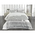 thumbnail image 3 of Ambesonne Periodic Table Quilted Bedspread Set 3 Pcs, Monochrome Science, King Size, Black and White, 3 of 5