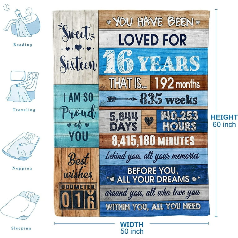 16th Birthday Gifts for Girls Boys Sweet 16 Gifts for Girls Blanket 16  Birthday Gift Ideas Blanket Gifts for 16 Year Old Girl Happy 16th Birthday