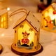 thumbnail image 1 of Christmas Decorations Kitchenette Wooden Cabin Small House Scene Layout Christmas Decoration Tabletop Presents Ornaments Hanging Lights, 1 of 6