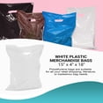 thumbnail image 5 of Pack of 500 White Shopping Bags with Die Cut Handle 15 x 18 x 4 Thickness 1.25 Mil. Bottom Gussset. Low Density Polyethylene Bags 15x18x4 Retail Plastic Bags. Poly Bags with Die-Cut Handles., 5 of 7