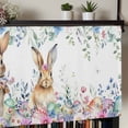 thumbnail image 5 of Bunny Easter Rod Pocket Curtain Valance, Spring Floral Eggs Eucalyptus Leaves Weeping Farmhouse Window Valance for Living Room, Bedroom, Kitchen 42"W x 18"L, 5 of 9