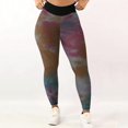 thumbnail image 3 of YUEHUA Women's Tie-Dye Honeycomb Yoga Leggings, Tummy Control Butt Lifting Pants, Stretchy Compression Workout Tights for Casual, 3 of 7