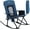 M-blue, variant on Oversized Folding Rocking Camping Chair Portable Outdoor Rocker with High Back Hard Armrests Carry Bag, Supports 400 lbs, Mesh Back