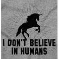 thumbnail image 2 of I Dont Believe in Humans Unicorn Womens Slim Fit Graphic Tee Brisco Brands X, 2 of 5