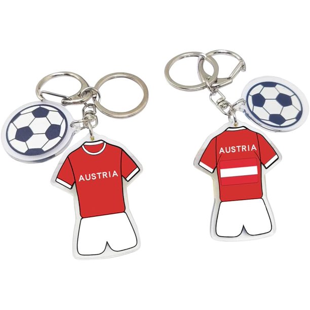 Yanonmyfd2026 World Cup Soccer Keychain - World Cup Pride Accessory, Football Fan Gift & Souvenir (2PCS),Austria