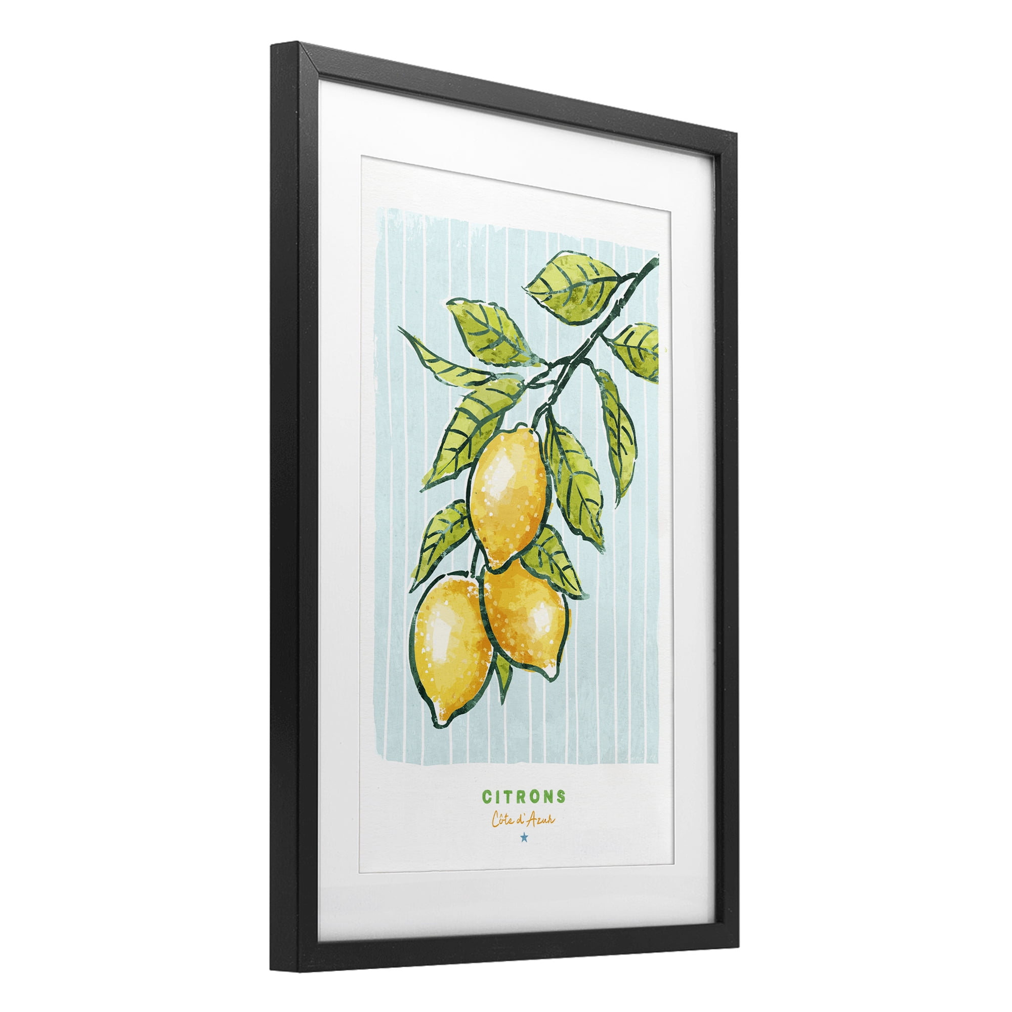 Stupell Industries Modern Bistro Lemons Black Framed Print Under Glass, design by Chad Barrett