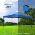 thumbnail image 3 of 10×10 Canopy Replacement Top Only, Waterproof Pop Up Canopy Tent Top Cover with Ropes,  Canopy Top Sunshade Sliver Coated for Outdoor Garden  Camping (Blue), 3 of 6