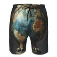thumbnail image 3 of Cauagu Owl Globe Sculpture Print Men's Swim Trunks,Hawaiian Bathing Suit Swimsuits Beach Shorts with Pockets for Men Quick Dry Swimming Board Shorts-XX-Large, 3 of 6
