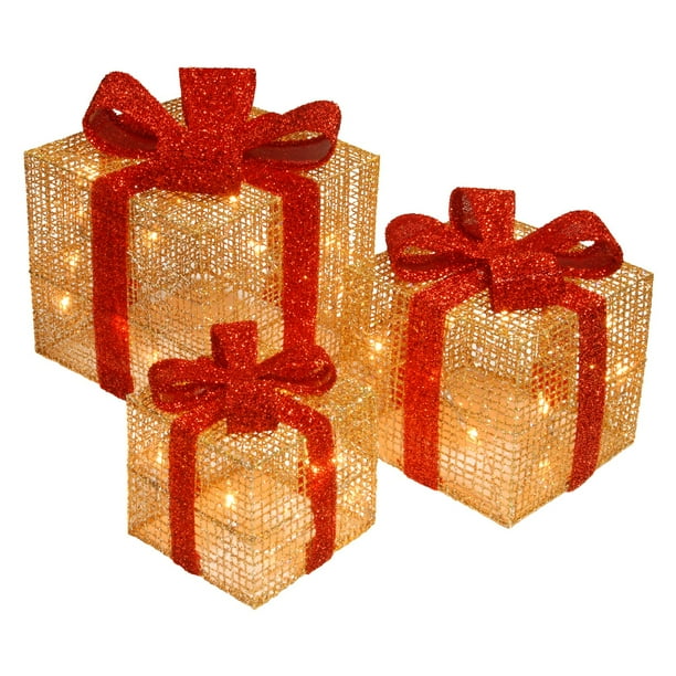 Pre Lit White Thread Gift Box Assortment Walmart Com Walmart Com