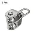 thumbnail image 3 of 2 Packs M15 Double Pulley Block Stainless Steel Swivel Rigging Lifting Wheel Fixed Pulley, Hanging Wire Towing Wheel, 3 of 5