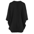 thumbnail image 2 of A2Y Women's Loose Fit Lightweight Open Front Woven Chiffon Cardigan Black XL, 2 of 5