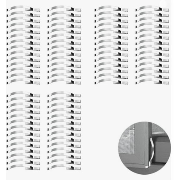 Armastuse 50 Pcs Window Screen Tension Spring, Durable Corner Mount Flat Window Spring Stainless Steel Window Screen Clips, Holding Screen Sliding in Aluminum Channel Safely and Securely