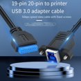 thumbnail image 2 of Cable de Extensión USB 3.0 Tipo B Hembra A USB 3.0 de 20 Pines con Conector IDC Macho, 5 Gbps, para Disco SSD, Cámara, Datos, 30 cm, 2 of 5