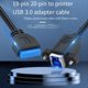 thumbnail image 2 of Cable de Extensión USB 3.0 Tipo B Hembra A USB 3.0 de 20 Pines con Conector IDC Macho, 5 Gbps, para Disco SSD, Cámara, Datos, 30 cm, 2 of 6