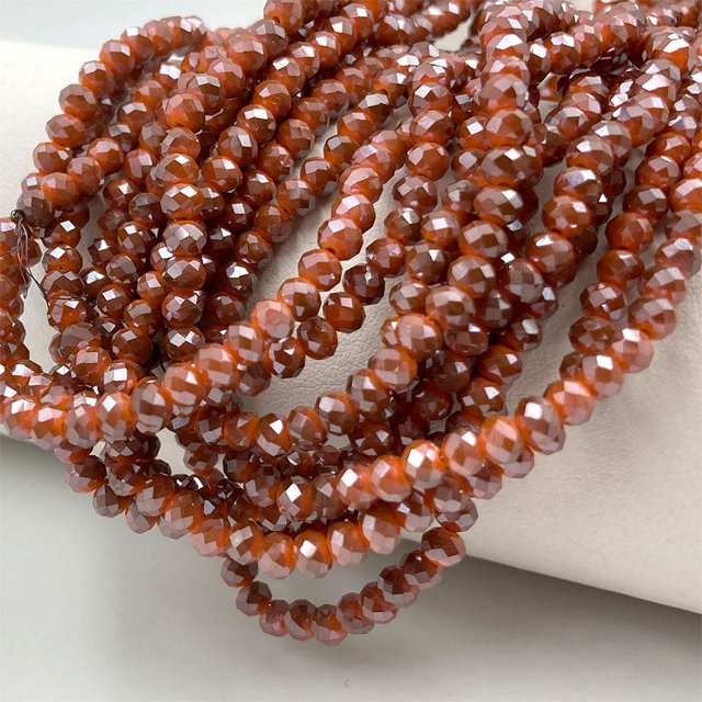 2 3 4 6 8mm Rondelle Flat Faceted Crystal Beads for Jewelry Making Solid Color Loose Spacer Glass Beads Bracelet Necklace DIY
