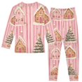 thumbnail image 2 of FORMRS Long Sleeve Top and Pants Pajama Set for Niños 2-Piece Sleepwear, Sizes 18M-8Y, Gingerbread Houses, 2 of 6