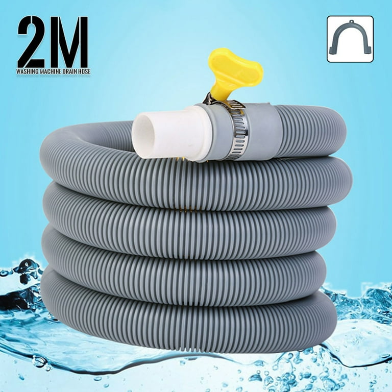 Drain Hose Extension Set,Miuline 2M Universal Wash Machine Drain Hose Extension Outlet Water Connector Discharge Hose Replacement for Home Washing