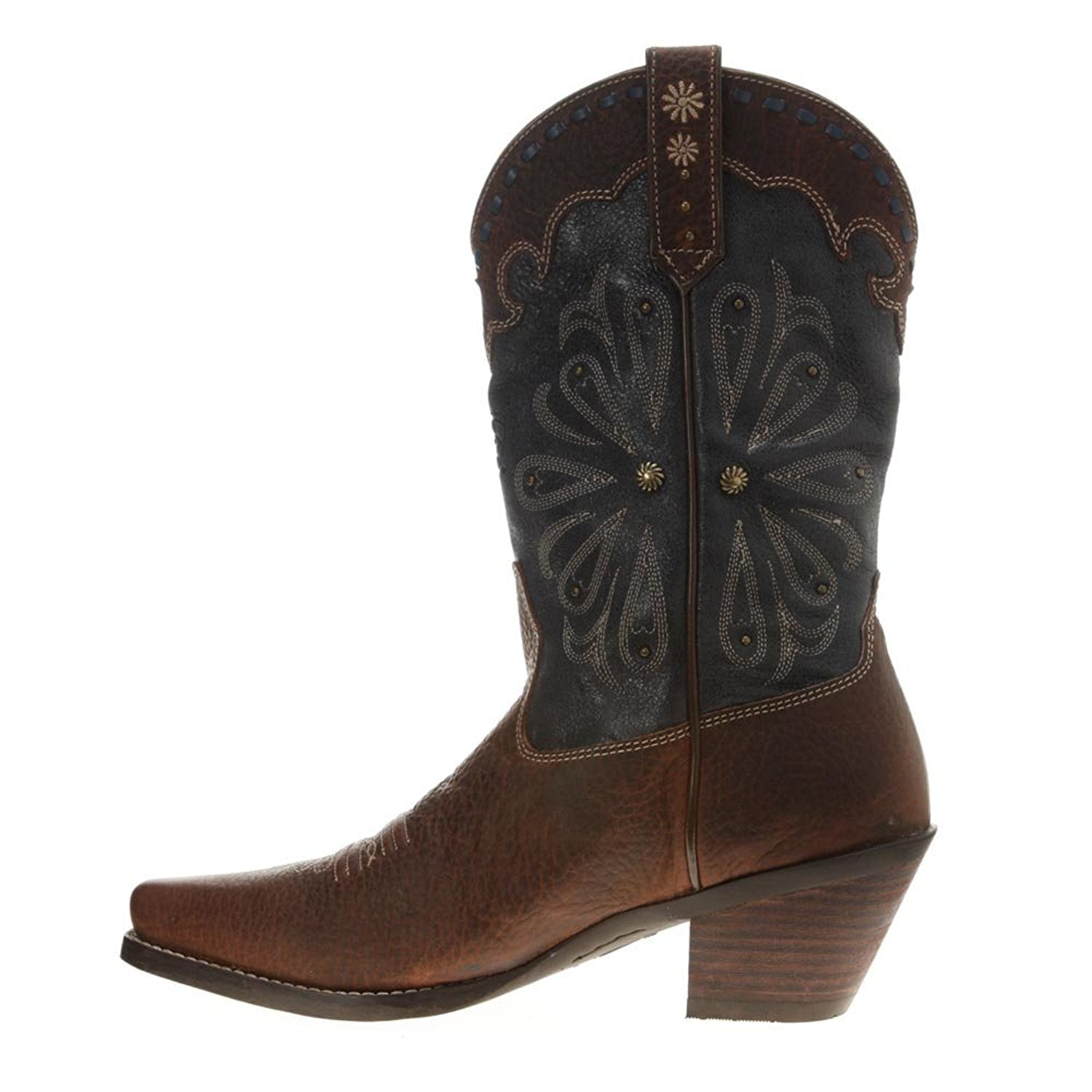 Ariat Women's Daisy Western Boots Brown Oiled Rowdy/Midnight Blue (6.0M)