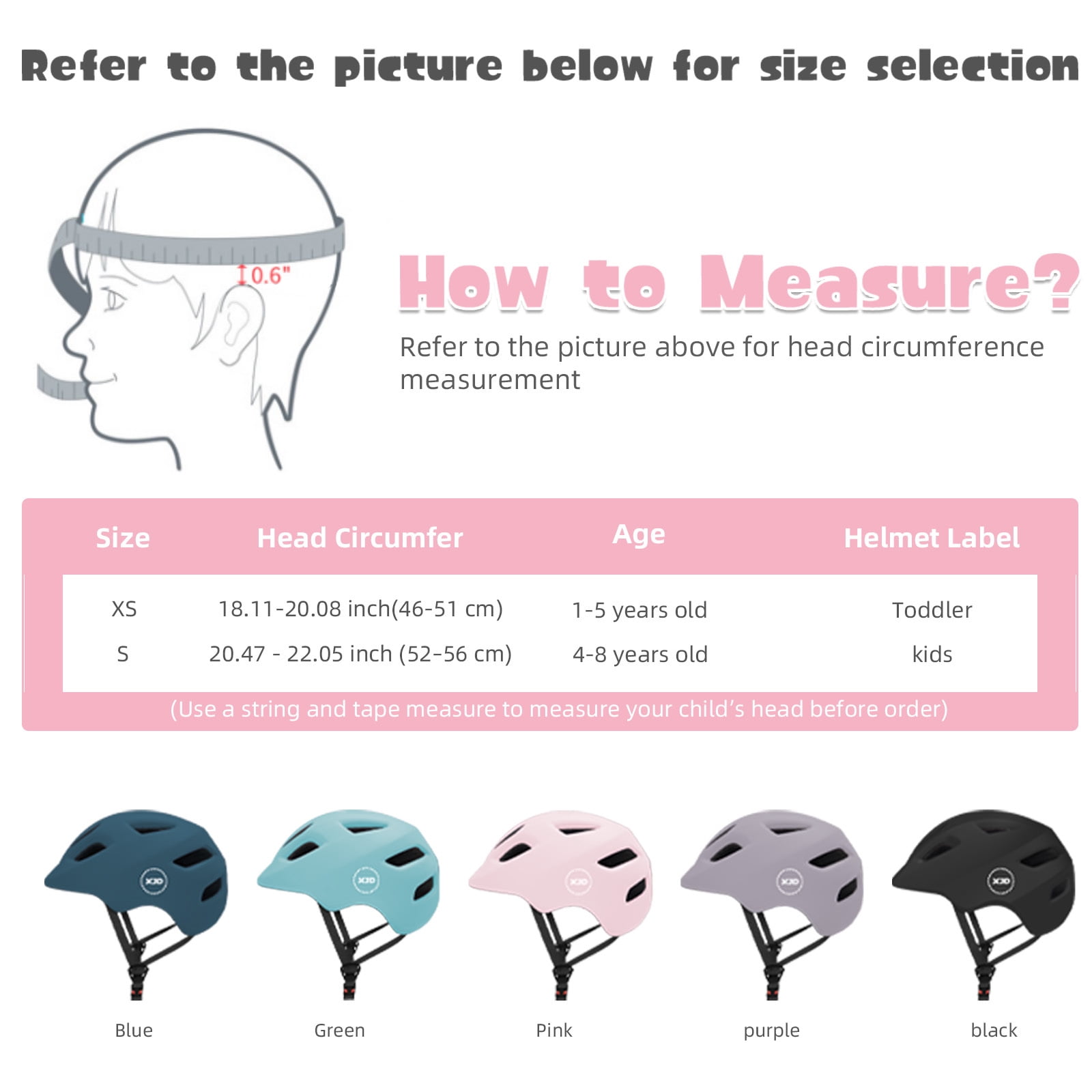 XJD Toddler Helmet Kids Bike Helmet for Boys Girls Child Age 1 and Older，Pink XS