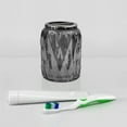 thumbnail image 7 of nu steel Glacier Smoke Collection Glass with Black Finish Metal Trim Holders for Toothbrushes, Razors, Makeup Brushes for bathrooms Storage, Bath Collection, Bathroom Vanity Countertops - Smoke, 7 of 7