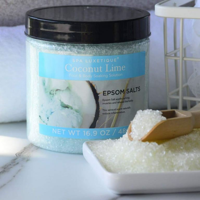 Lovery Epsom Bath Salts Gift Set Relaxing Spa Salt with Essential Oils Bubble Bath Soaks - Lavender Eucalyptus Spearmint Lemon Basil Coconut Tea Tree