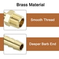 thumbnail image 4 of Uxcell Brass Hose Barb Fittings 6 Pack 1/4" Barb x 1/4" NPT Male Brass Barb Pipe Fitting with Hose Clamps, 4 of 6
