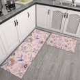 thumbnail image 2 of Pioneer Flower Floral Print Pattern Kitchen Rugs Sets Of 2,Anti Fatigue Kitchen Mat Rugs Non Slip Washable,Decorative Kitchen Floor Mats for Kitchen,Sink,Laundry,17"x30"+17"x47", 2 of 7