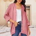 thumbnail image 5 of PBFRDSJ Womens Cotton Cover Up Button Down 3/4 Sleeve Lightweight Cardigan Casual Crinkle Shirts Tops, 5 of 5