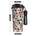 thumbnail image 3 of Stainless Steel Coffee Cup 7.7×2.6×3.5in Tapered Design Nylon Woven Wrist Strap Portable Durable Cup Bottom With Non-Slip Sticker Animal Print Style Mediumorchid_2, 3 of 8