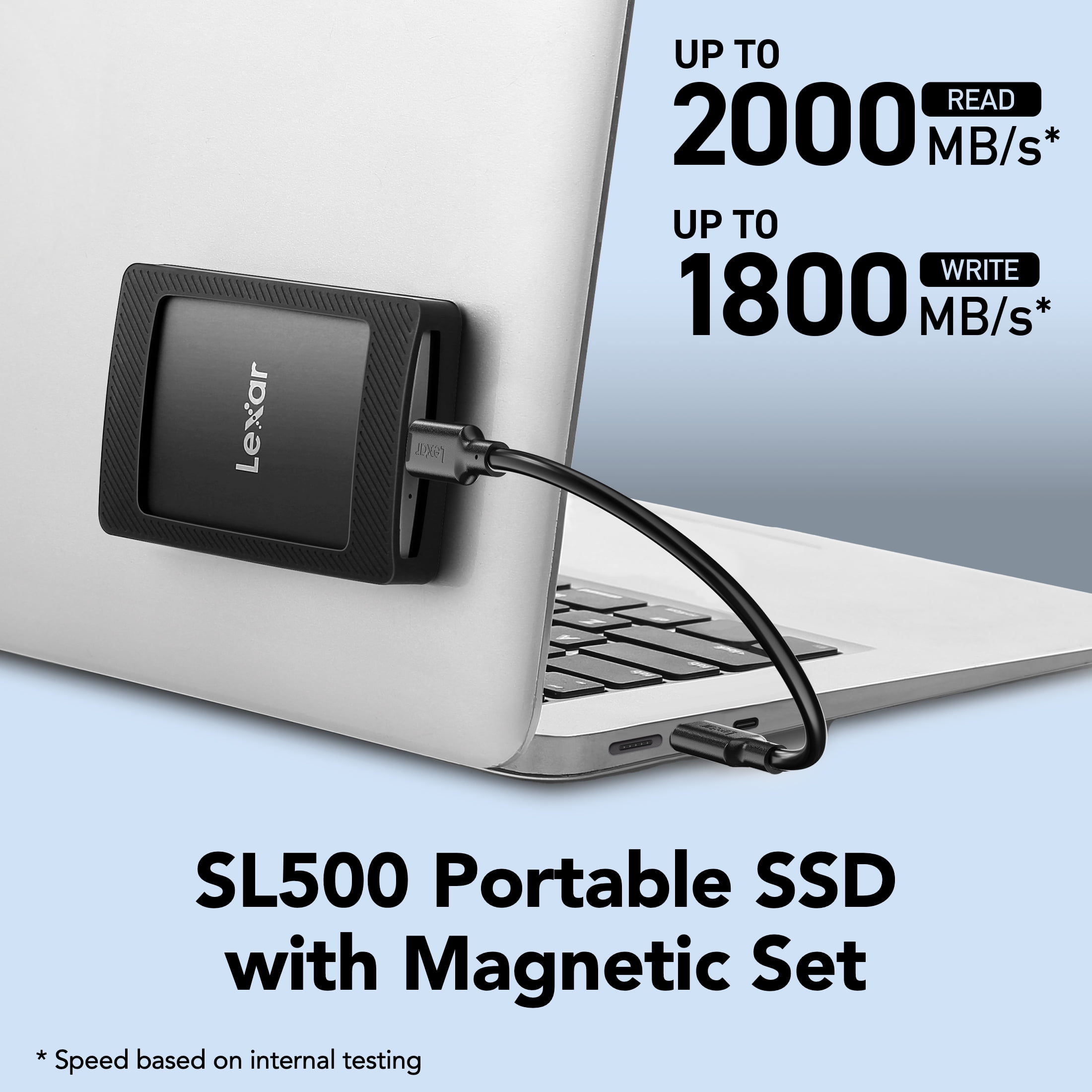 Lexar 1TB SL500 Portable SSD with Magnetic Set Compatible with