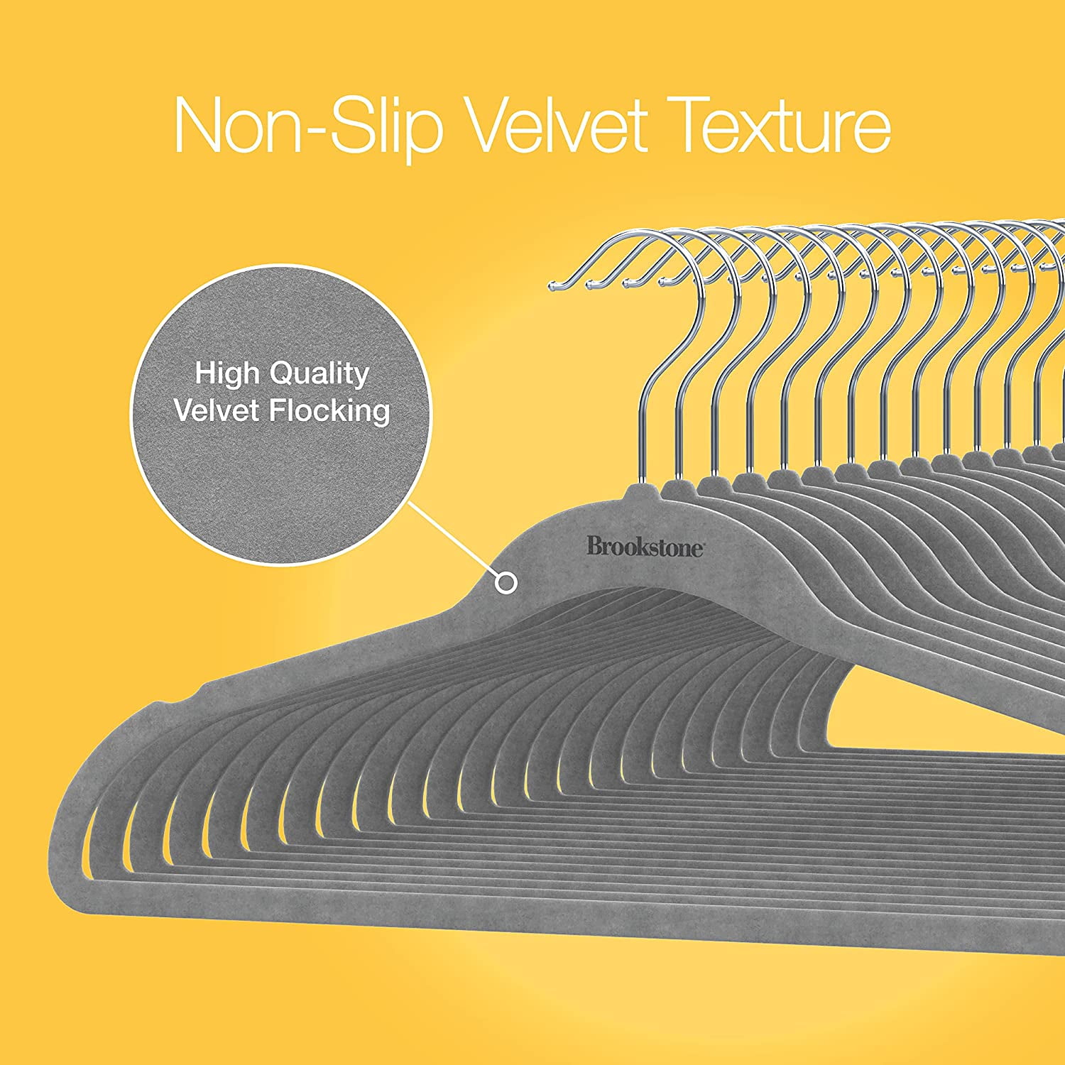 Brookstone 25-Pack Non-Slip, Slim & Strong, Premium Flat Brookstone 25-Pack Non-Slip, Slim & Strong, Premium Flat