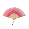 thumbnail image 1 of Paper Fan Decorations Classical Antique Style Folding Fan with Tassel for Stage Props and Wedding, 1 of 7
