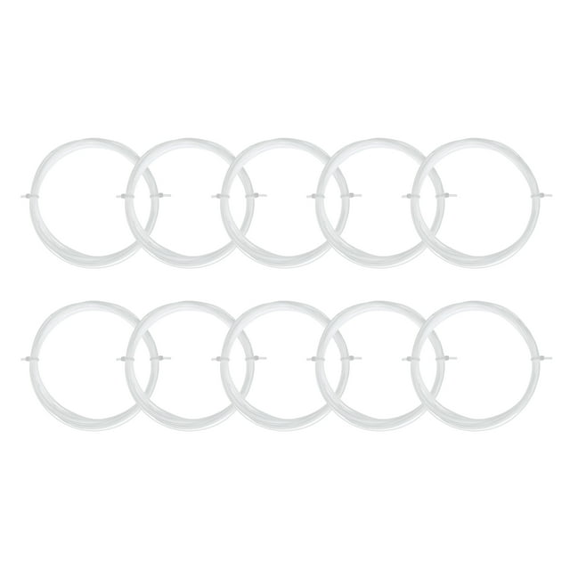 Unique Bargains 10M High Elastic Nylon Badminton Racket Racquet String, White 10 Pack