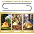 thumbnail image 4 of Estacas de refuerzo Gancho U/J Extra resistente, 【12 pulgadas de largo suficiente】 Estacas de acero recubiertas a prueba de óxido de 1/4 pulgadas Anclajes de tierra, estaca de jardín (gancho, 4 of 5