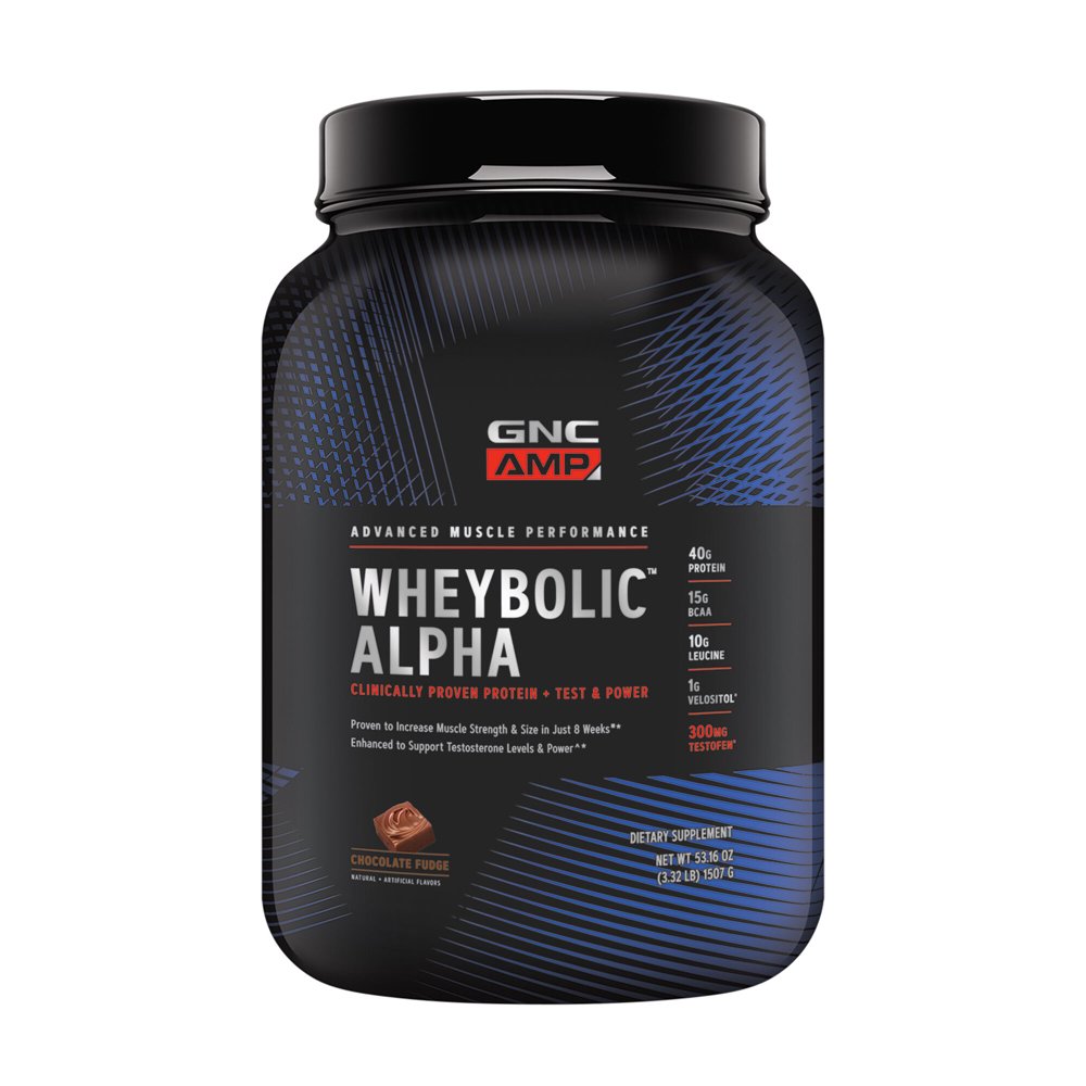 GNC AMP Wheybolic Alpha Whey Protein Powder Chocolate Fudge, 22