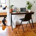 thumbnail image 3 of Poppin Key Desk, 48x24", Black + Walnut, 3 of 5