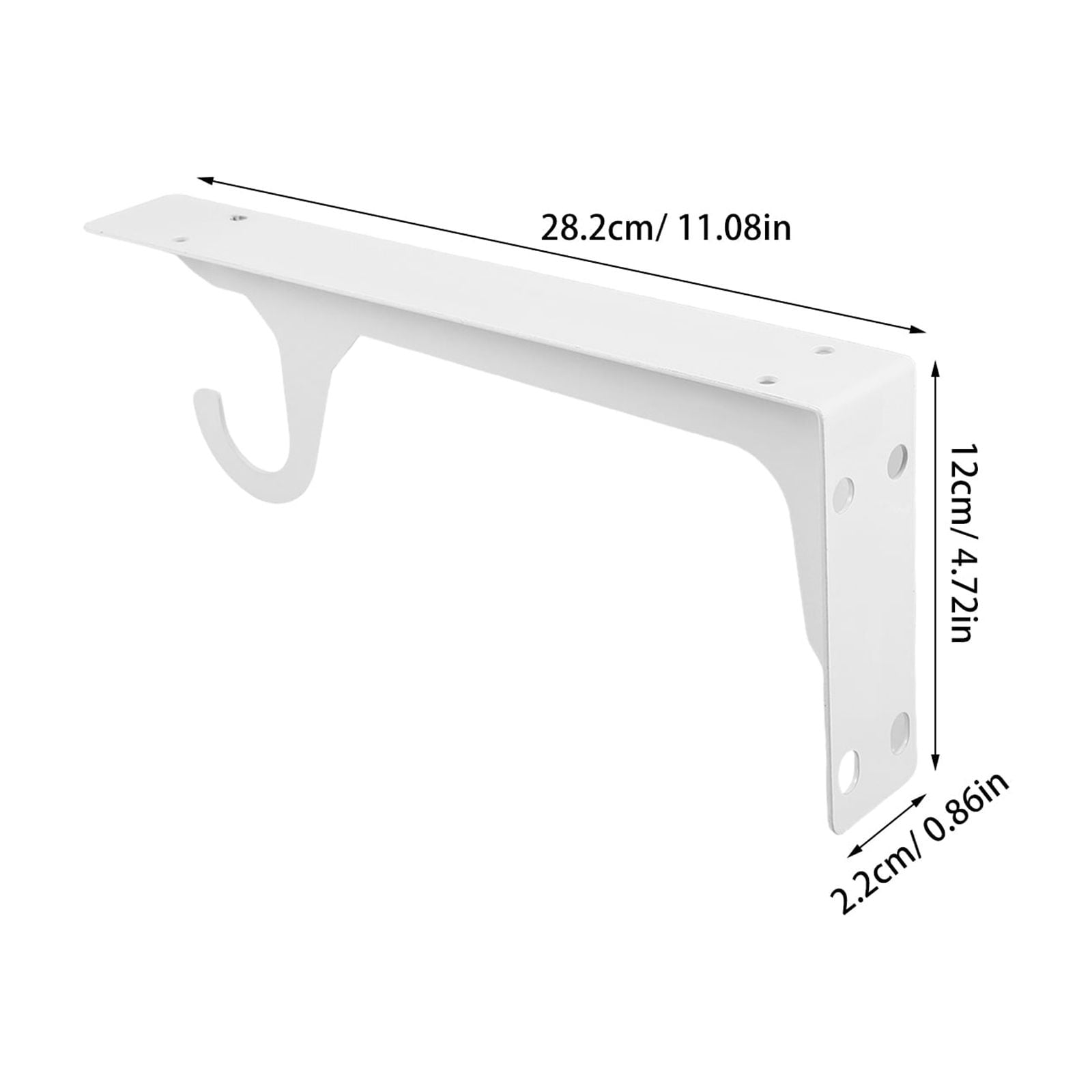 AURARMLET Heavy Duty Hanging Rod Support Brackets 2 Pack White Iron Shelf Brackets for Closet Organization and Home Decor
