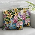 thumbnail image 3 of Nawypu  Easter Peeps Eggs Decorative Throw Pillow Covers  Wreath Bunny Rabbit Colorful Stripes Porch Patio Outdoor Pillowcase, Flowers Basket Butterfly Cushion Case Home Decor, 3 of 5
