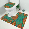 thumbnail image 2 of Symmetric Geometric Pattern Bathroom Rugs Sets 3 Piece,Toilet Cover Set,Absorbent Non Slip Bathroom Mats Sets with U-Shaped Contour Rug Toilet Rug Set, 2 of 5