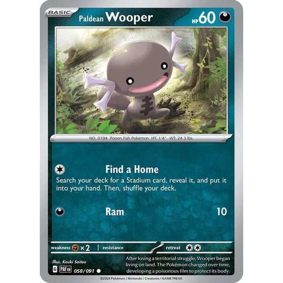 Pokemon Paldean Fates Common Paldean Wooper #58