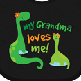 thumbnail image 4 of Inktastic Grandma Loves Me Grandchild Dinosaur Boys Baby Bib, 4 of 4