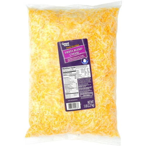 Great Value Finely Shredded Fiesta Blend Cheese, 80 Oz.